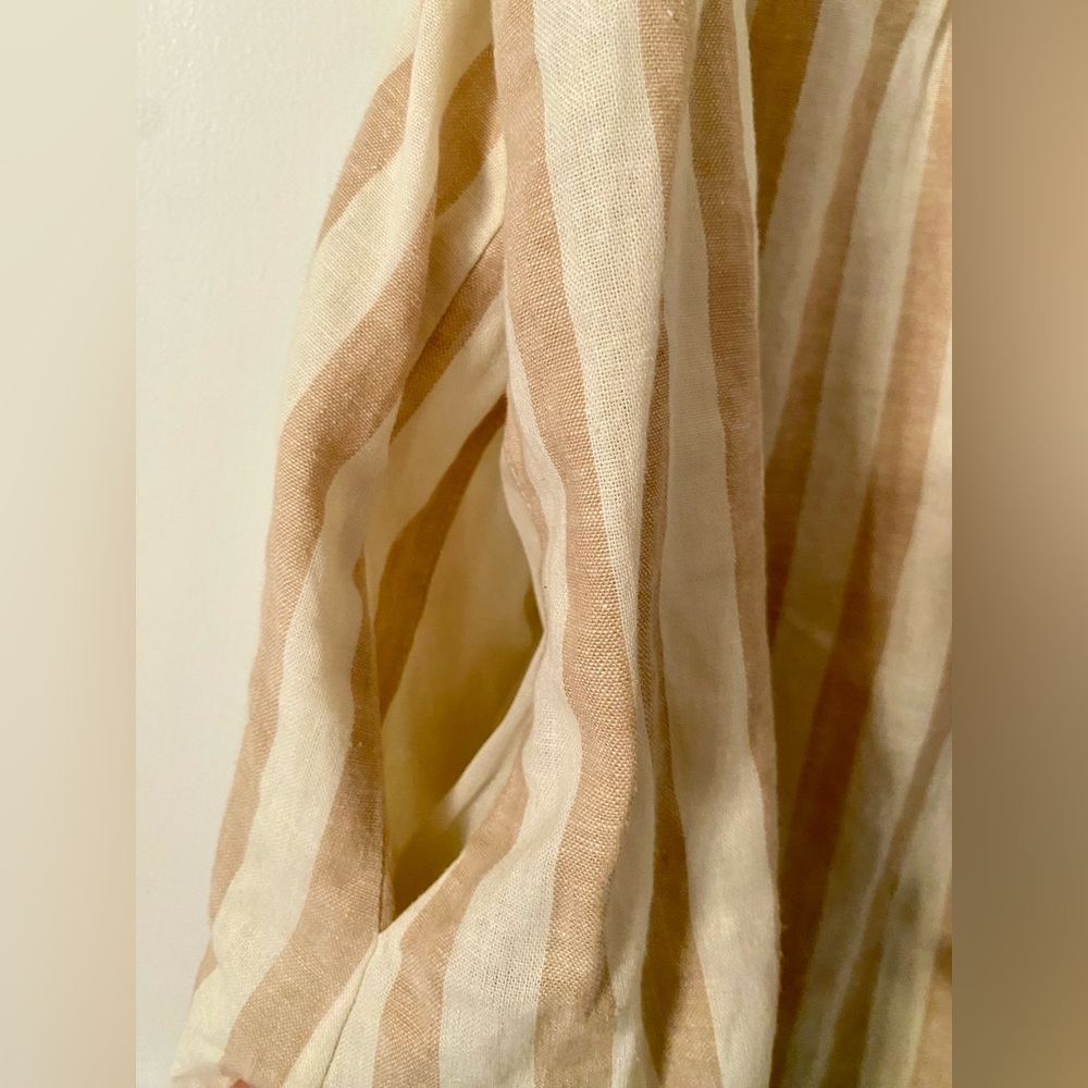 Draper James Maddie Babydoll Dress Women’s Size Medium linen Striped nautical - Picture 9 of 10